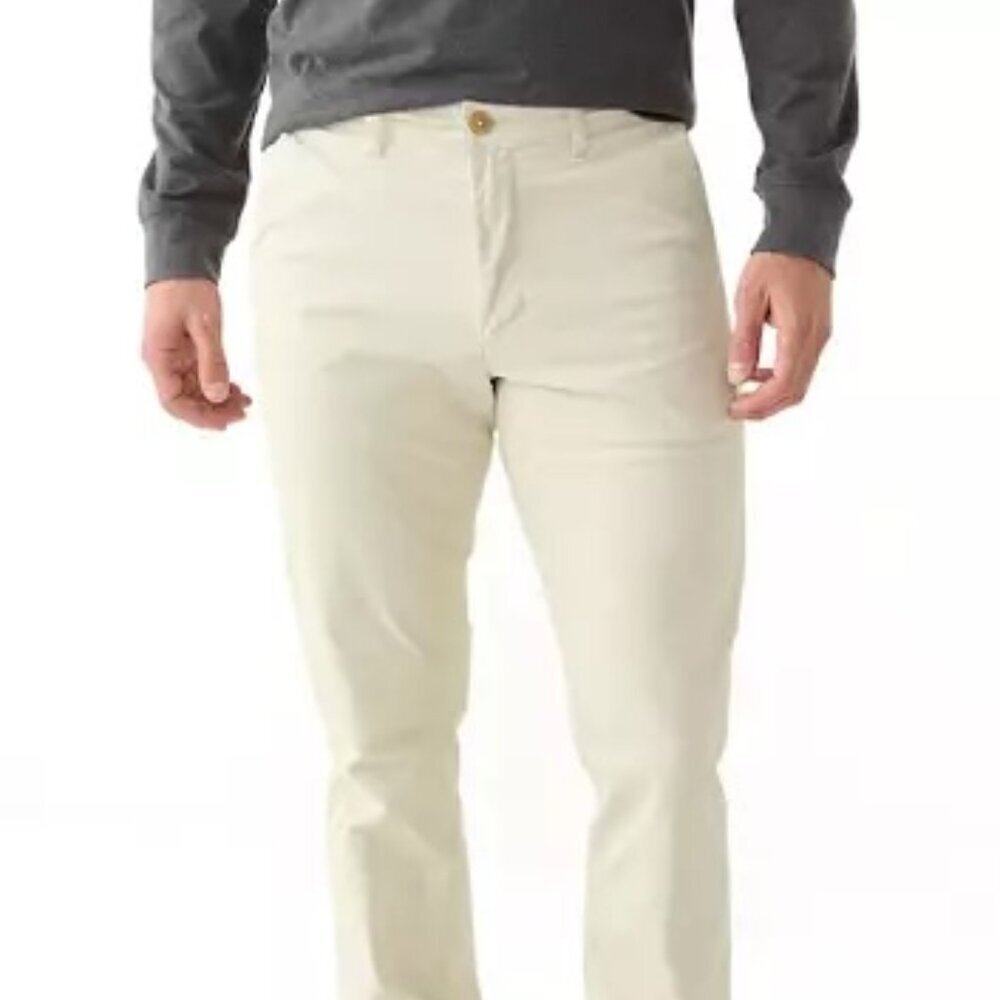 NEW IZOD Saltwater Straight Fit Chino Pants White Sz 30